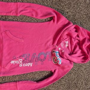 Aeropostale Pink P.S. Hooded Waffle-Knit Pullover